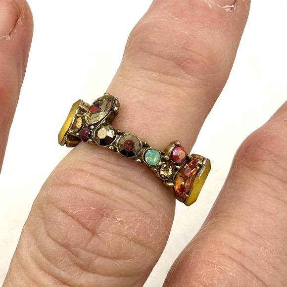 J. Crew Multi Rhinestone Ring Sz 6 Vintage - Picture 7 of 10